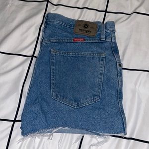 Blue Wrangler short shorts